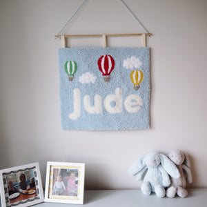 Personalised Nursery Wall Art with Hot Air Balloons