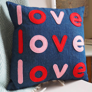 LOVE Denim Cushion