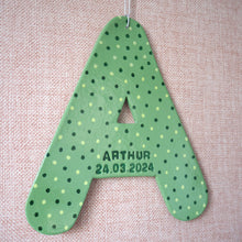 Handmade Personalised Clay Polka Dot Hanging Letter