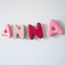 Handmade Clay Name & Spotty Flower Garland