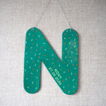 Aqua Personalised Clay Letter with Sprinkle Design
