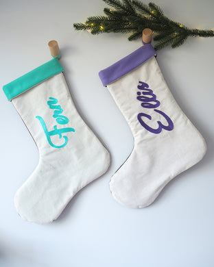 Custom Felt and Cotton Christmas Stocking