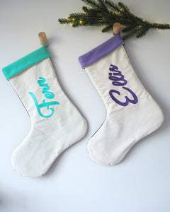 Custom Felt and Cotton Christmas Stocking