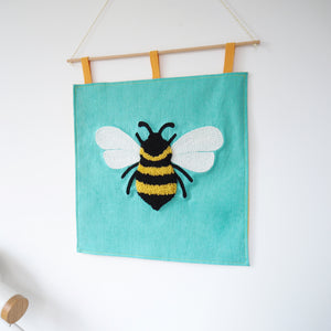 Punchneedle Bumblebee Wall Hanging