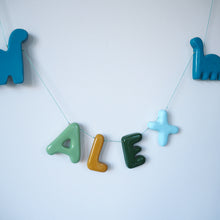 Handmade Clay Name and Dinosaur Garland
