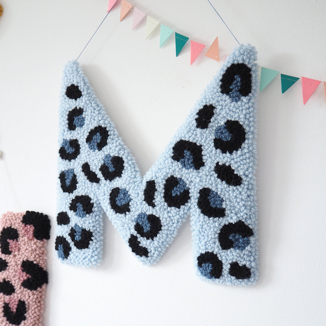 Blue Leopard Print Letter Wall Hanging