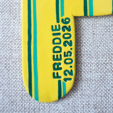 Personalised Hanging Clay Letter with Stripe design
