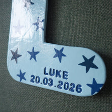 Personalised Star Hanging Letter with Name and Date of Birth