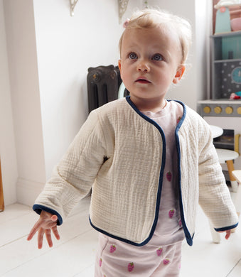 Quilted Baby and Child's Coat With Heart Motif