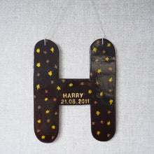 Handmade Clay Letter with Gold and Brown Star Design