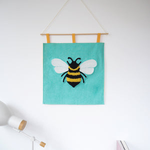 Punchneedle Bumblebee Wall Hanging