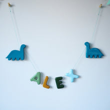 Handmade Clay Name and Dinosaur Garland