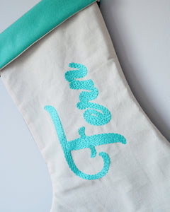 Custom Felt and Cotton Christmas Stocking