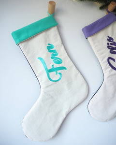 Custom Felt and Cotton Christmas Stocking