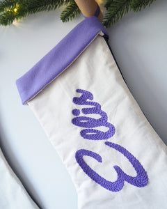 Custom Felt and Cotton Christmas Stocking