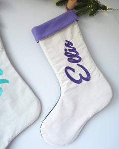 Custom Felt and Cotton Christmas Stocking