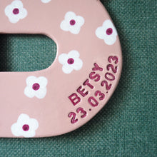 Handmade Personalised Clay Letter with Flower Design