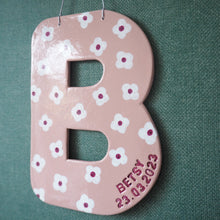 Handmade Personalised Clay Letter with Flower Design