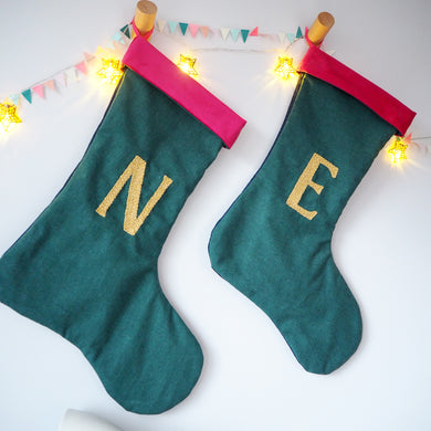 Velvet and Cotton Christmas Stocking
