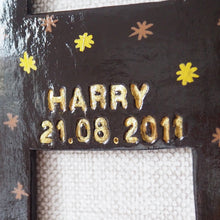 Handmade Clay Letter with Gold and Brown Star Design