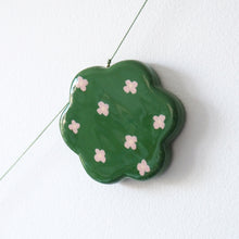 Handmade Pink & Green Name Clay Name Garland with Flower detail