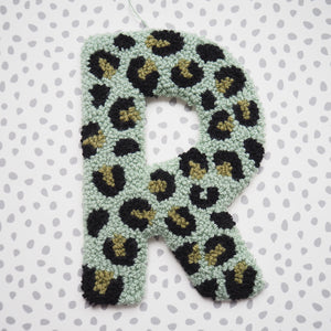 Green Leopard Print Letter Wall Hanging