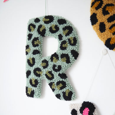 Green Leopard Print Letter Wall Hanging