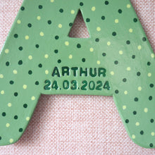 Handmade Personalised Clay Polka Dot Hanging Letter