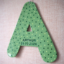 Handmade Personalised Clay Polka Dot Hanging Letter