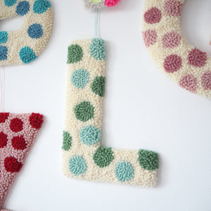 Green Polka Dot Letter Wall Hanging
