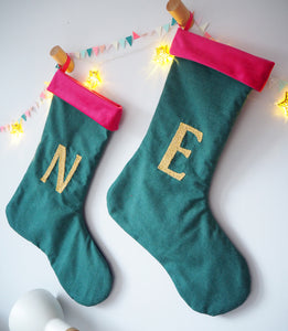 Velvet and Cotton Christmas Stocking