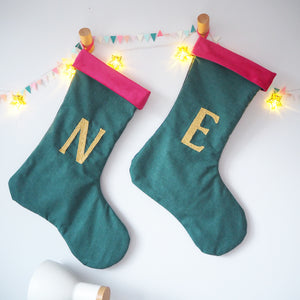 Velvet and Cotton Christmas Stocking