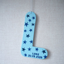 Personalised Star Hanging Letter with Name and Date of Birth