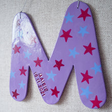 Personalised Clay Letter with Purple Star Design