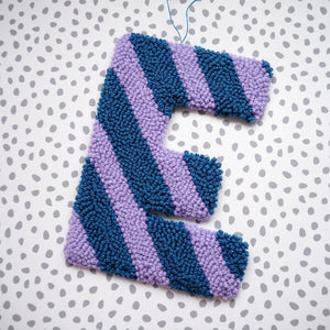Lilac & Blue Stripe Custom Letter Wall Hanging