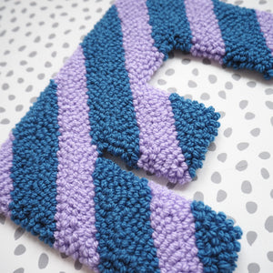 Lilac & Blue Stripe Custom Letter Wall Hanging