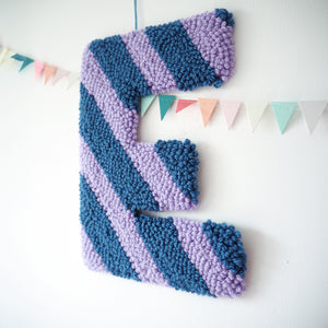 Lilac & Blue Stripe Custom Letter Wall Hanging
