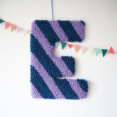 Lilac & Blue Stripe Custom Letter Wall Hanging