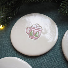 Hand Painted Clay Christmas Coasters