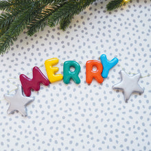 Handmade Clay Merry Christmas Garland