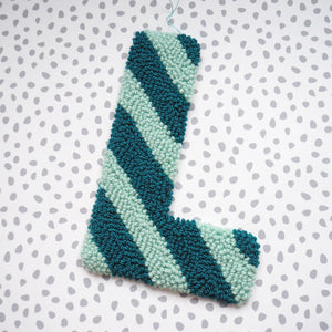 Mint & Teal Stripe Custom Letter Wall Hanging