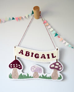 Toadstool and Name Wall Hanging