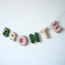 Handmade Pink & Green Name Clay Name Garland with Flower detail