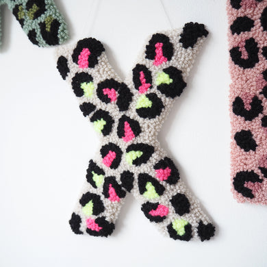 Neon Leopard Print Letter Wall Hanging