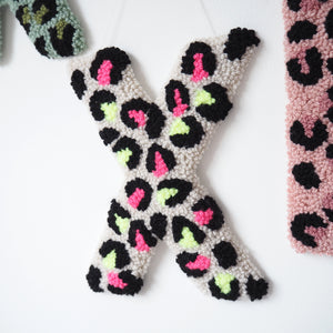 Neon Leopard Print Letter Wall Hanging