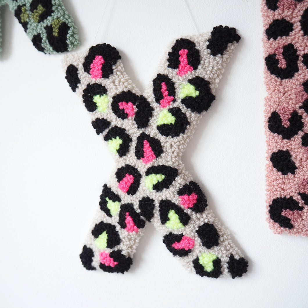 Neon Leopard Print Letter Wall Hanging