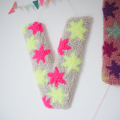 Neon Star Letter Wall Hanging