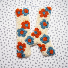 Orange & Blue Daisy Flower Letter Wall Hanging