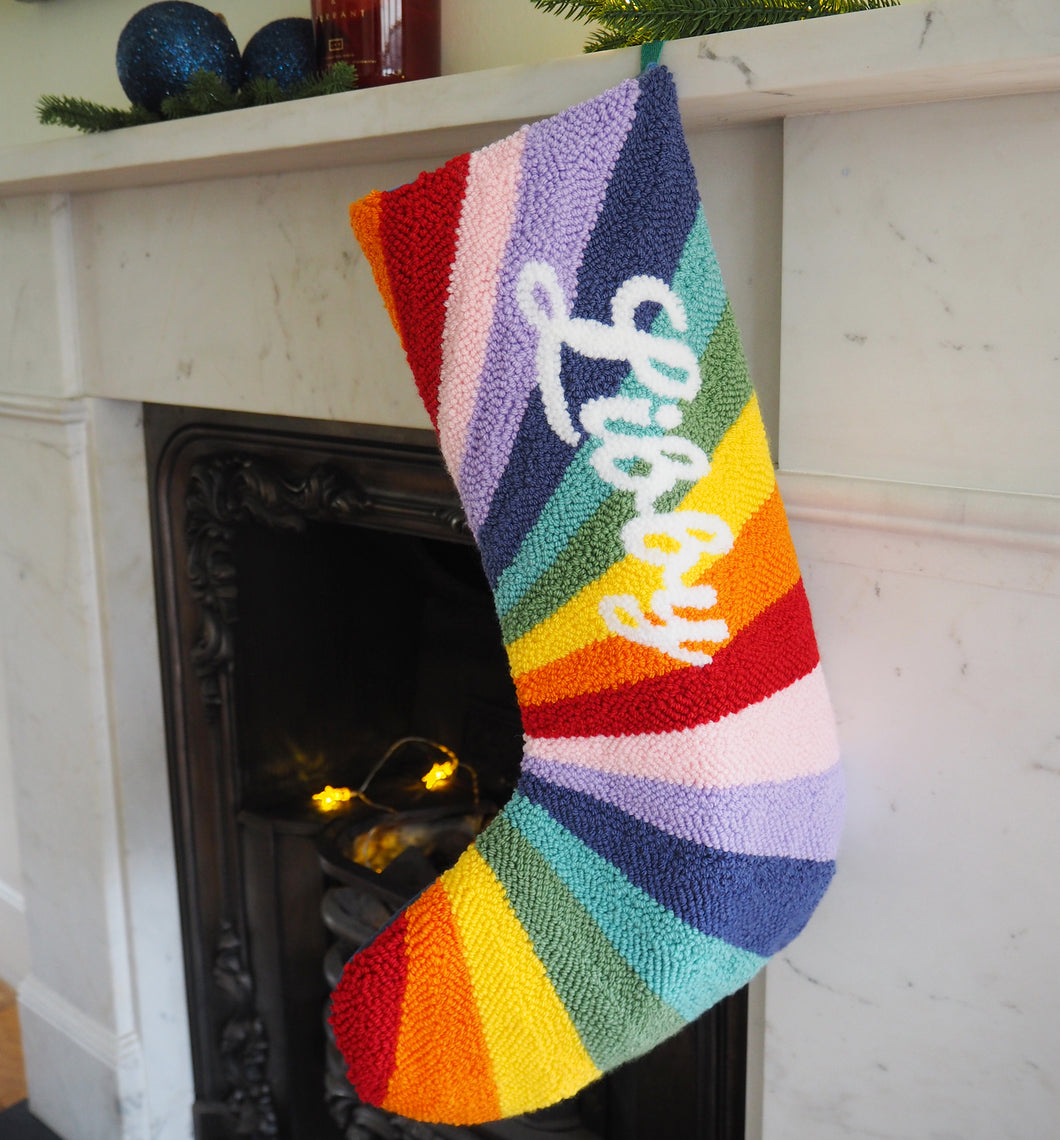 Custom Rainbow Christmas Stocking