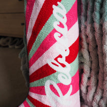 Custom Pink Stripe Christmas Stocking